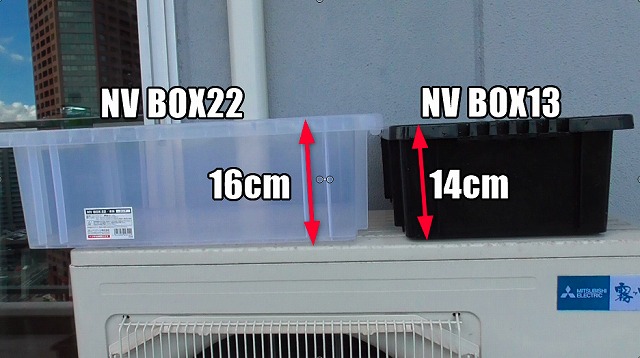 NVBOX22とNVBOX13の高さ詳細