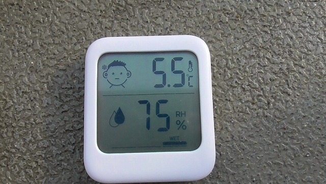 温度計が5.5℃を表示