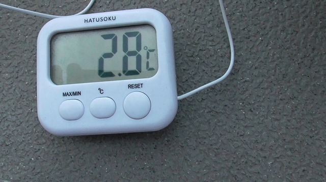 水温計が2.8℃を表示